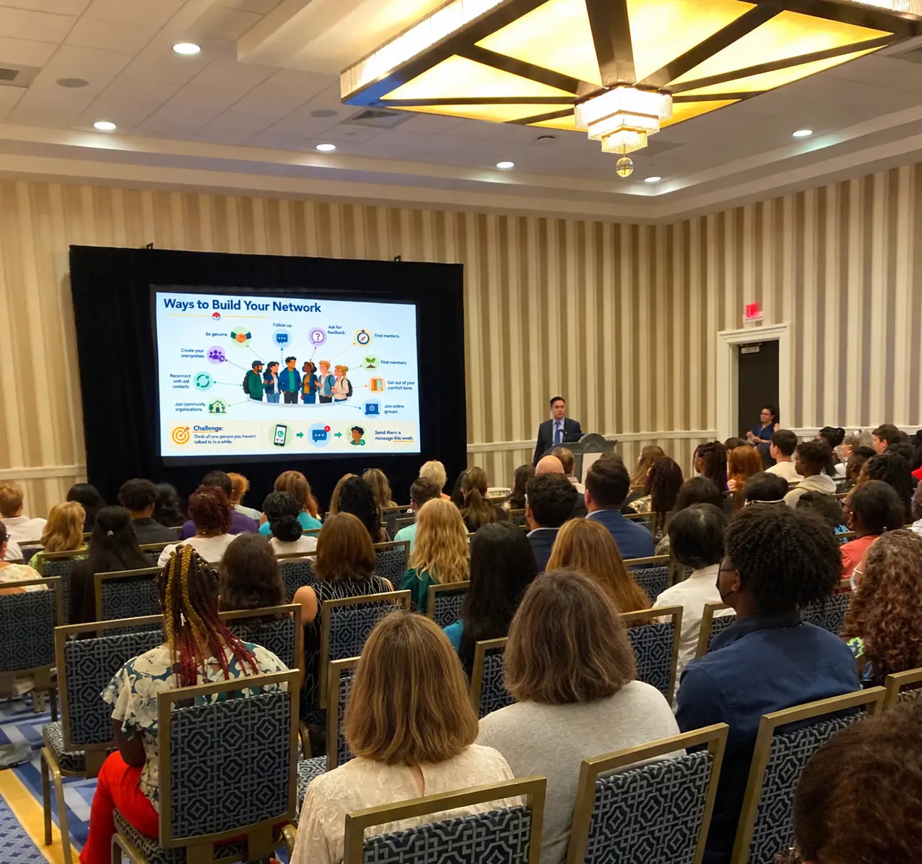 Jeff Chu presenting career advice to an audience